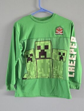 Minecraft Creeper Long-Sleeve Tee Medium 7/8
